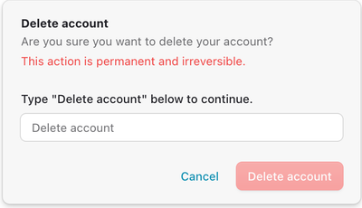 Delete Account Screen